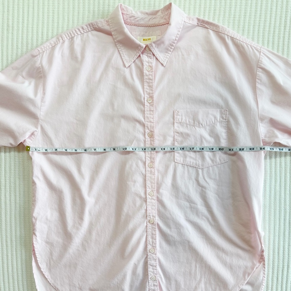 Anthropologie Maeve Bennett Oversized Button Down Shirt in Light Pink - Picture 7 of 8